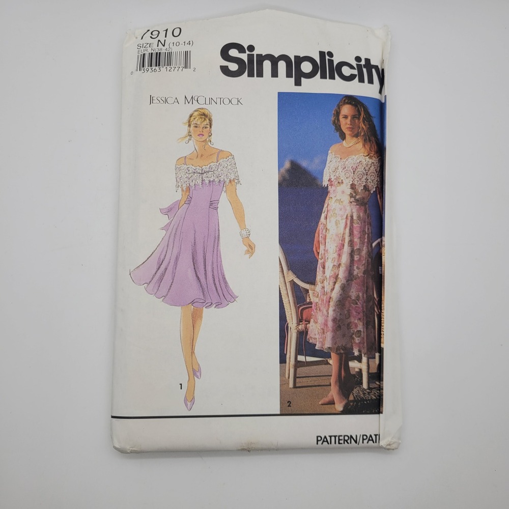 Simplicity 7910 Jessica McClintock Dress Sewing Pattern Size 10-14 Uncut Vintage